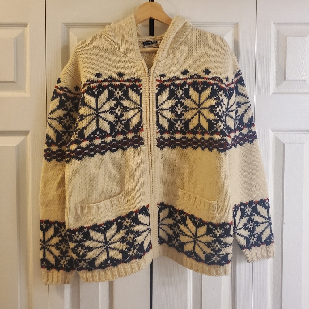 Hoodie 100% wool with zip size M